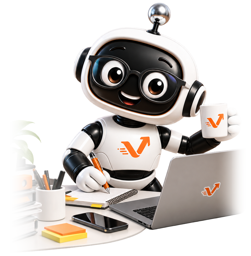 Der vaiacon-Roboter am Schreibtisch